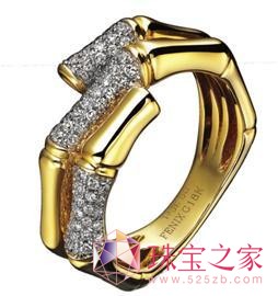 菲尼莎竹節鉆石戒指