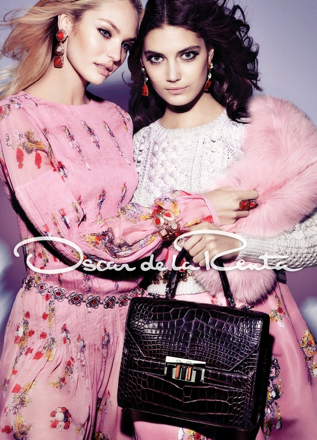 以高級禮服及婚嫁系列而享負盛名的Oscar de la Renta發布2012秋冬廣告。廣告請來兩位南非超模Candice Swanepoel與Katryn Kruger擔任繆斯。廣告中，飽滿的色彩、絕美的華服、高貴的珠寶與兩位美艷的南非姑娘的臉孔結合得極為完美，呈現出與以往不同的柔美而華麗的質感。 