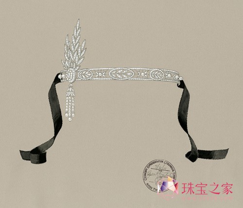 《了不起的蓋茨比》tiffany The Great Gatsby系列 Savoy鉆石頭飾 設(shè)計(jì)草圖