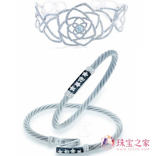 戴比爾斯 ENCHANTED LOTUS系列手鐲 & WELLENDORFF黑絲手鏈