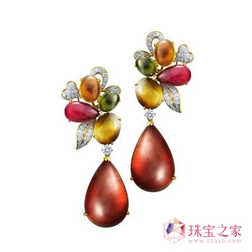彩虹碧璽耳環