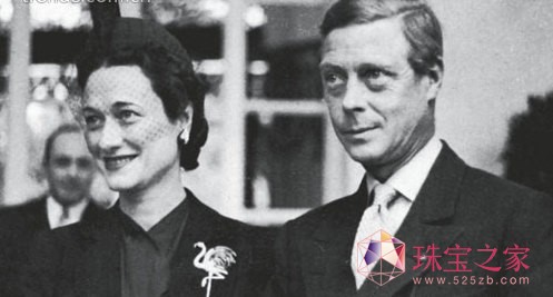 1938 年溫莎公爵夫人曾佩戴的火烈鳥胸針