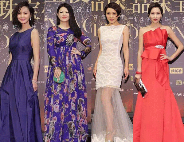 頂級華美盛宴，星光閃耀（從左至右：張歆藝、李湘、郭采潔、楊恭如）