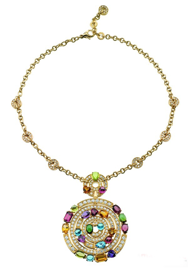 Bvlgari Astrale系列黃金鑲嵌彩色寶石項鏈