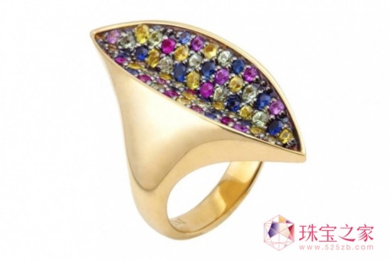 Tito Pedrini 彩色藍寶石18克拉黃金戒指 Tito Pedrini 彩色藍寶石18克拉黃金戒指